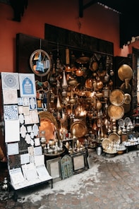 A store with lots of different types of pots and pans