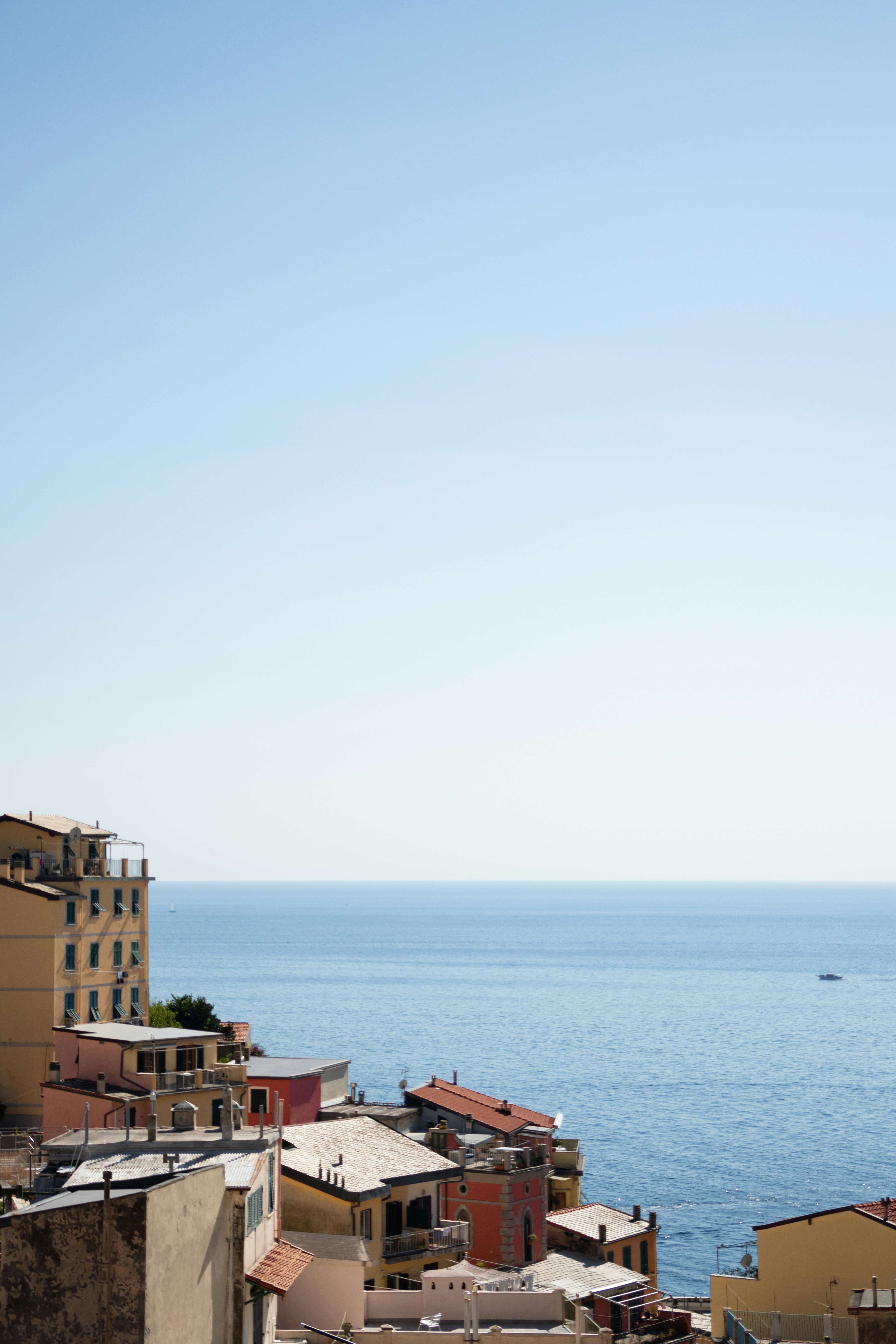 A view of a body of water from a rooftop