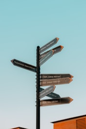 A pole with a bunch of signs on it