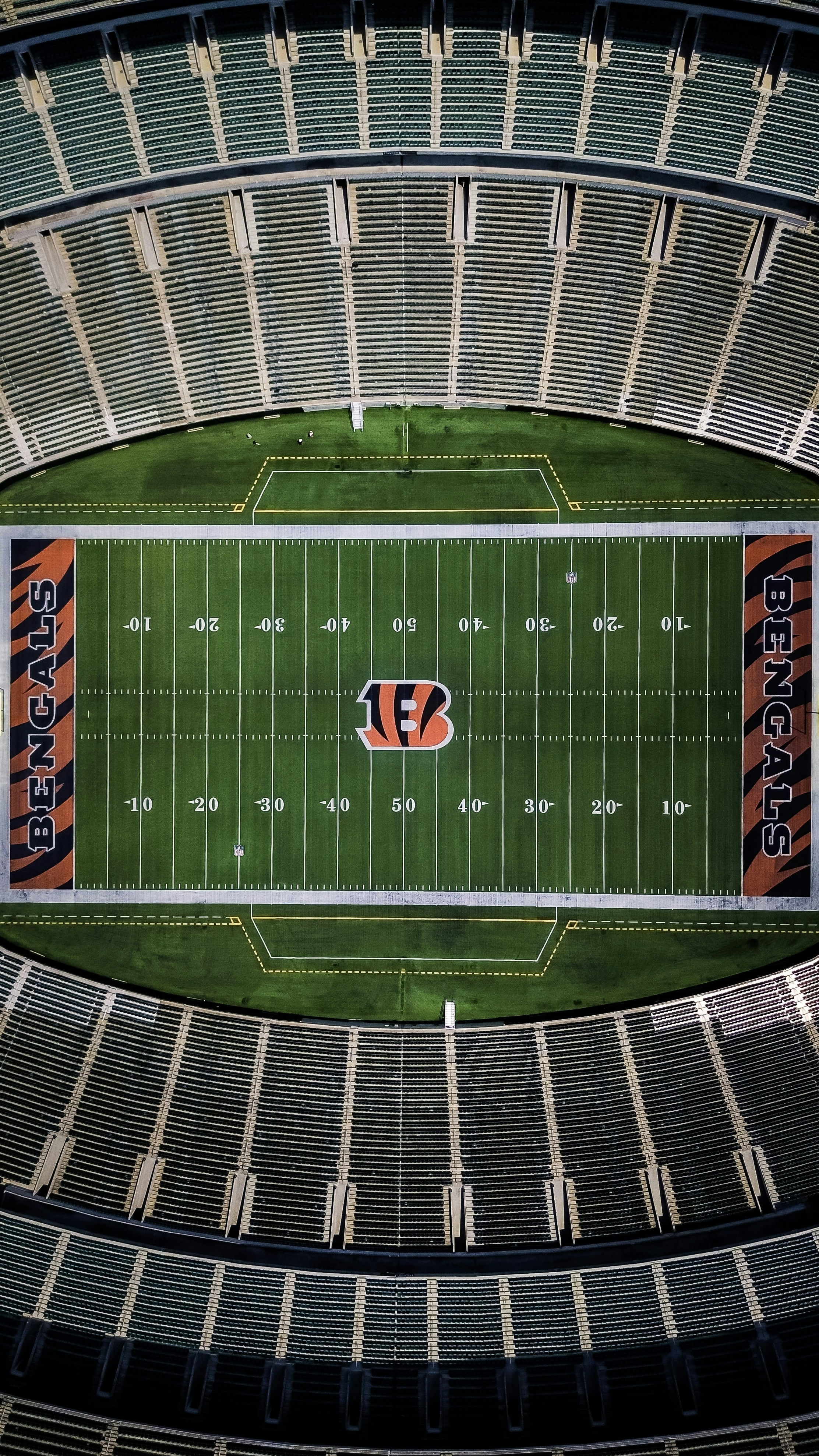 An aerial view of a football stadium