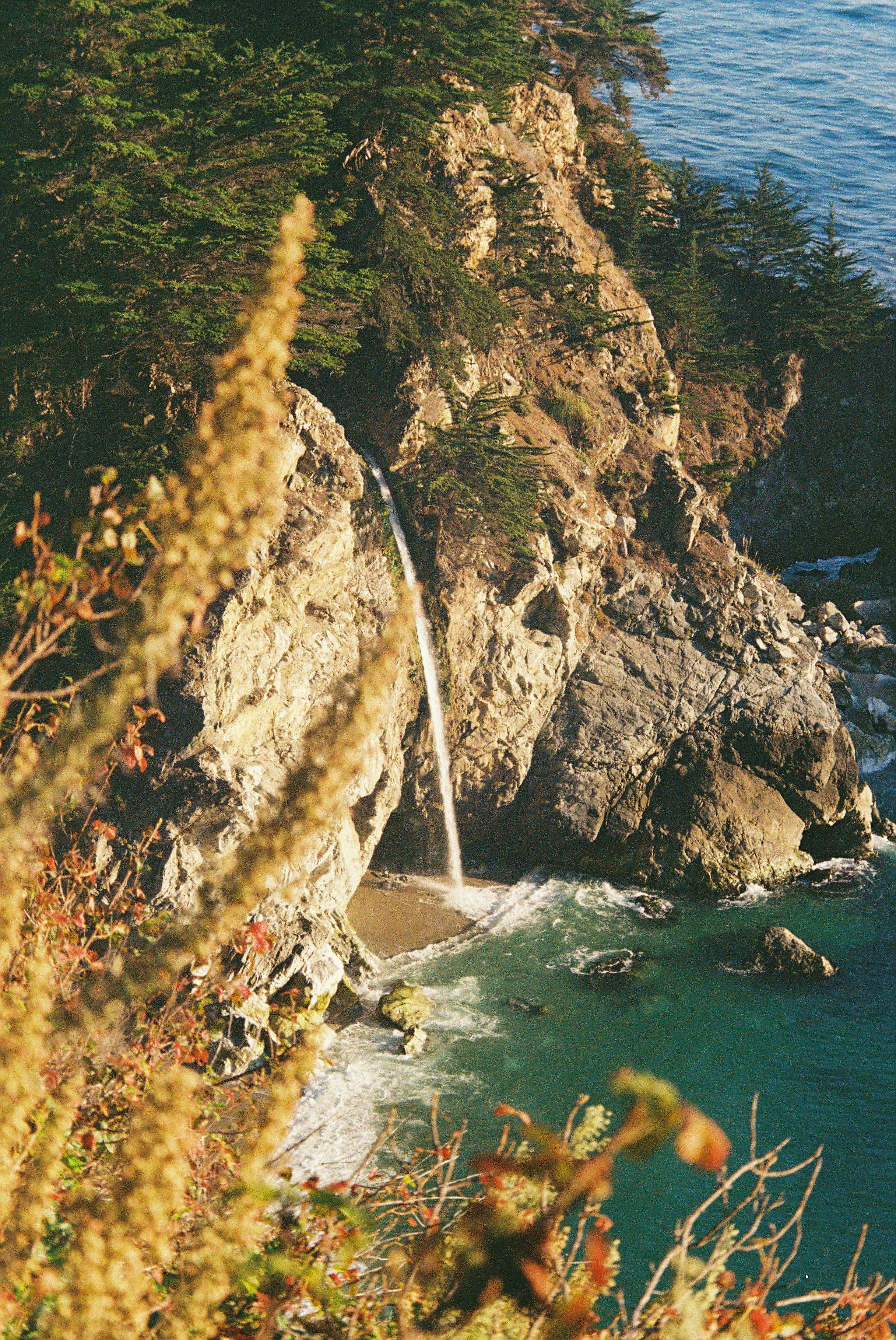 A view of a body of water from a cliff