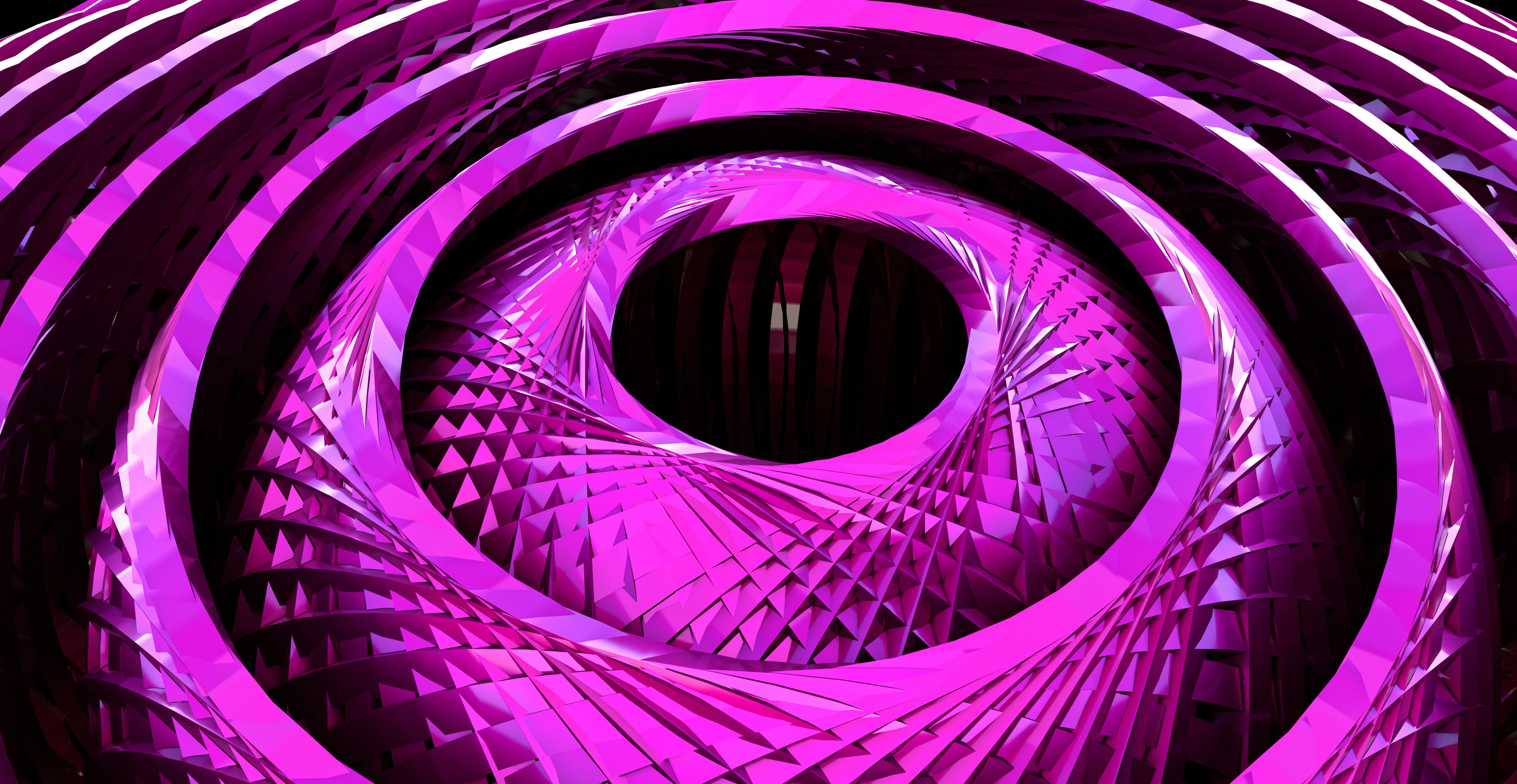 A purple object with a black background