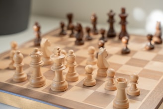 A chess board with pieces of chess on it