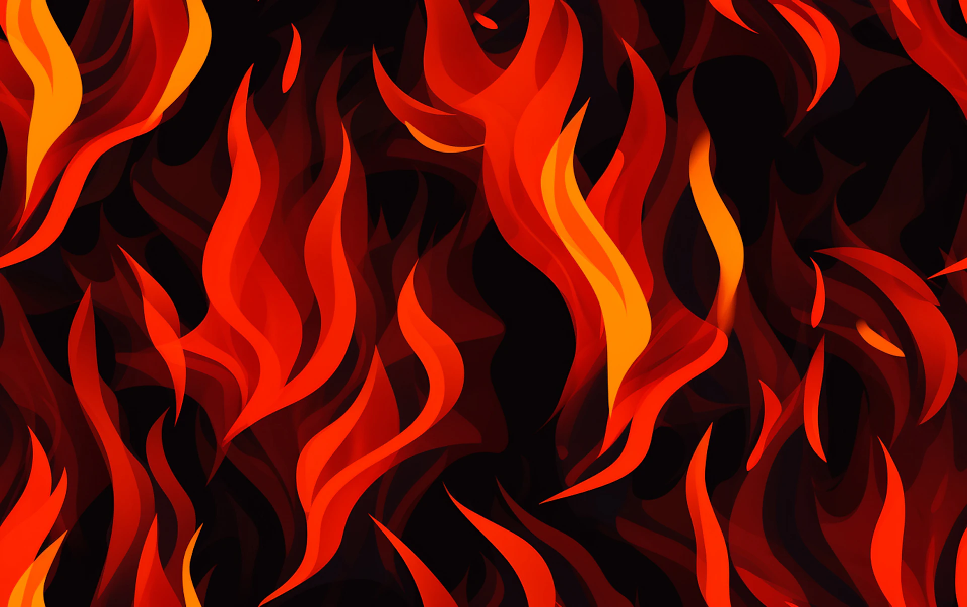 A red and yellow fire pattern on a black background