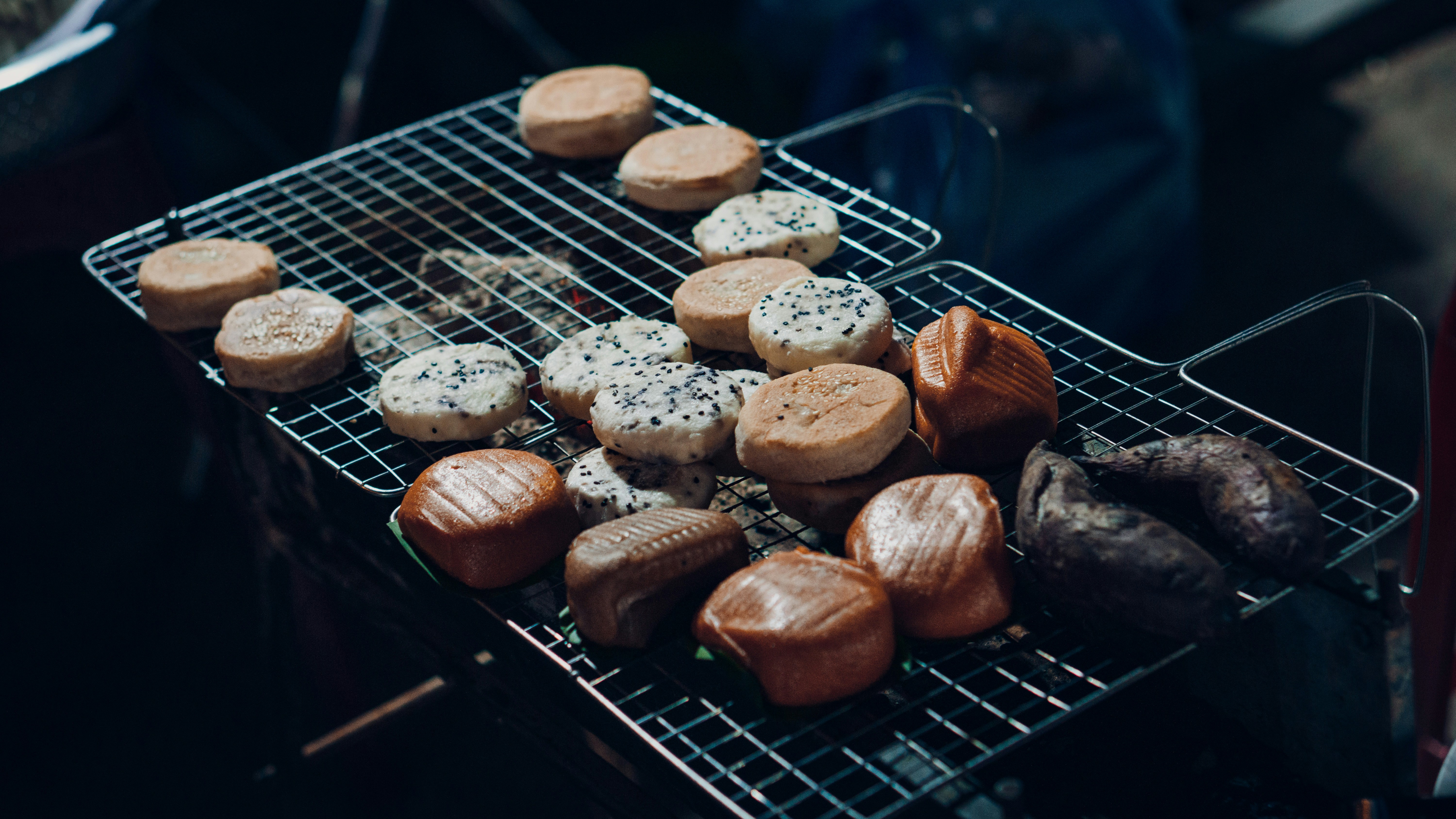 A grill that has some food on it