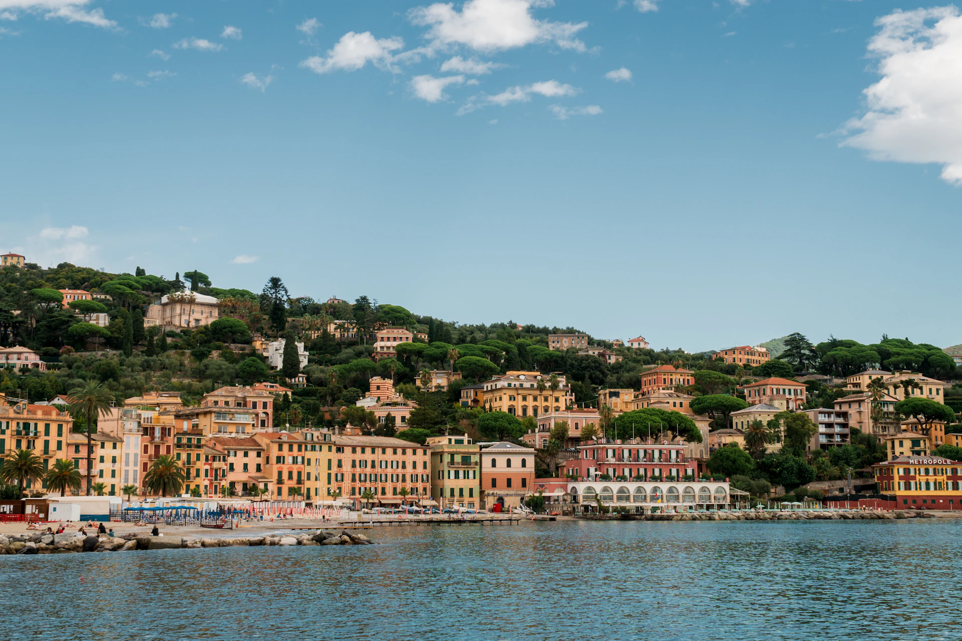 A town on a hill overlooking a body of water