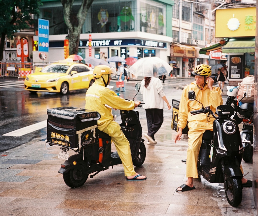 Food delivery riders in China