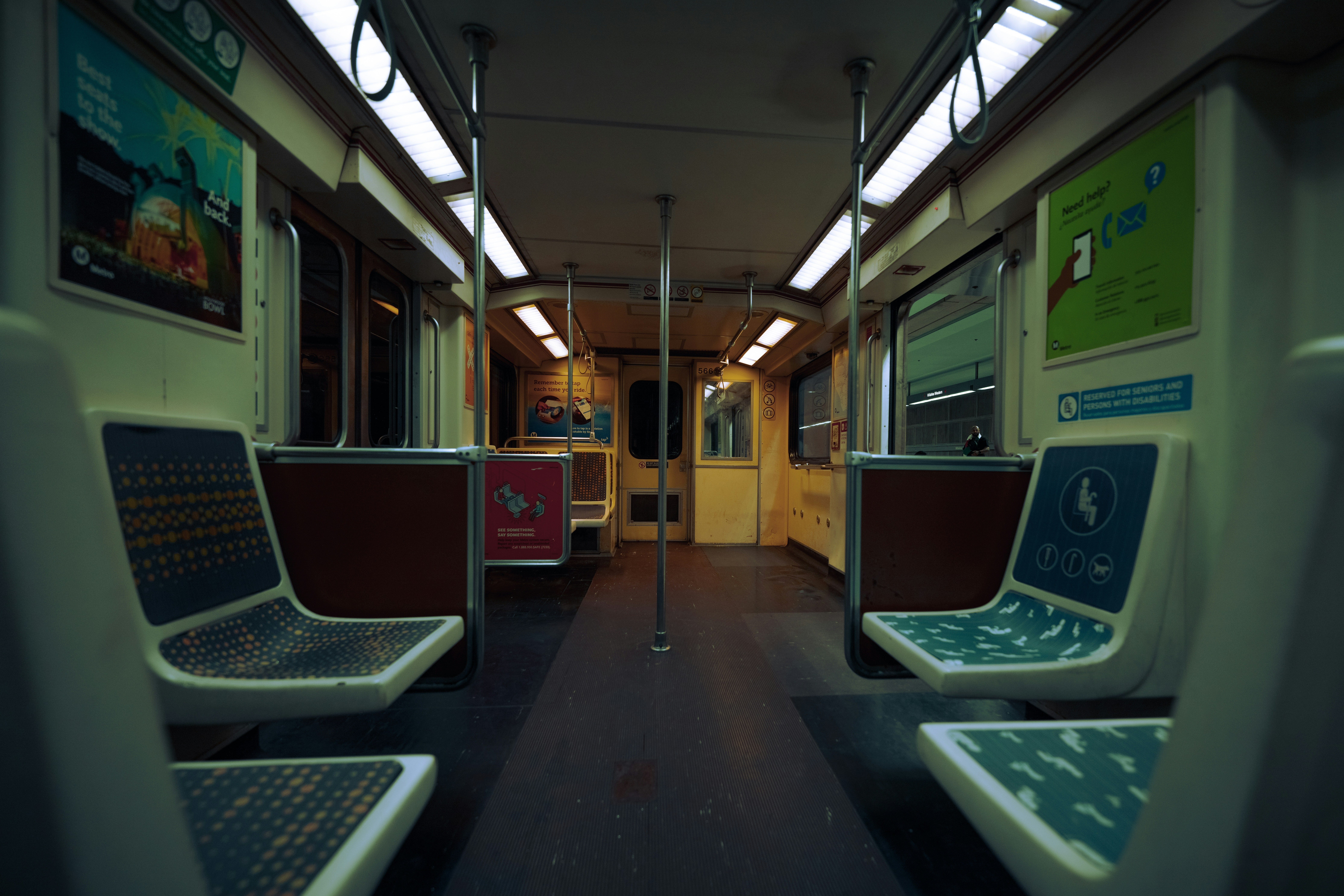 Empty LA Metro train car