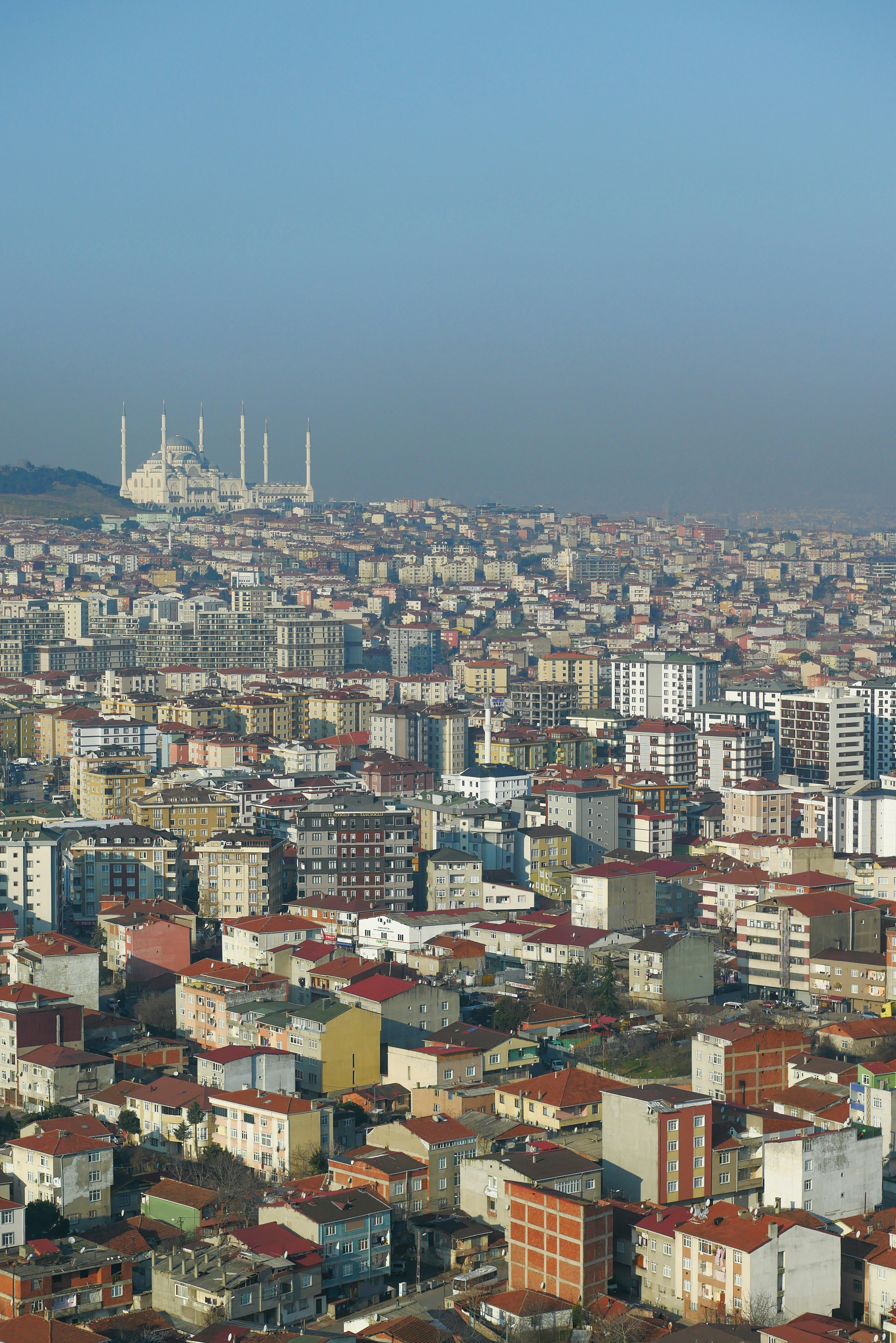 A view of a city from a tall building