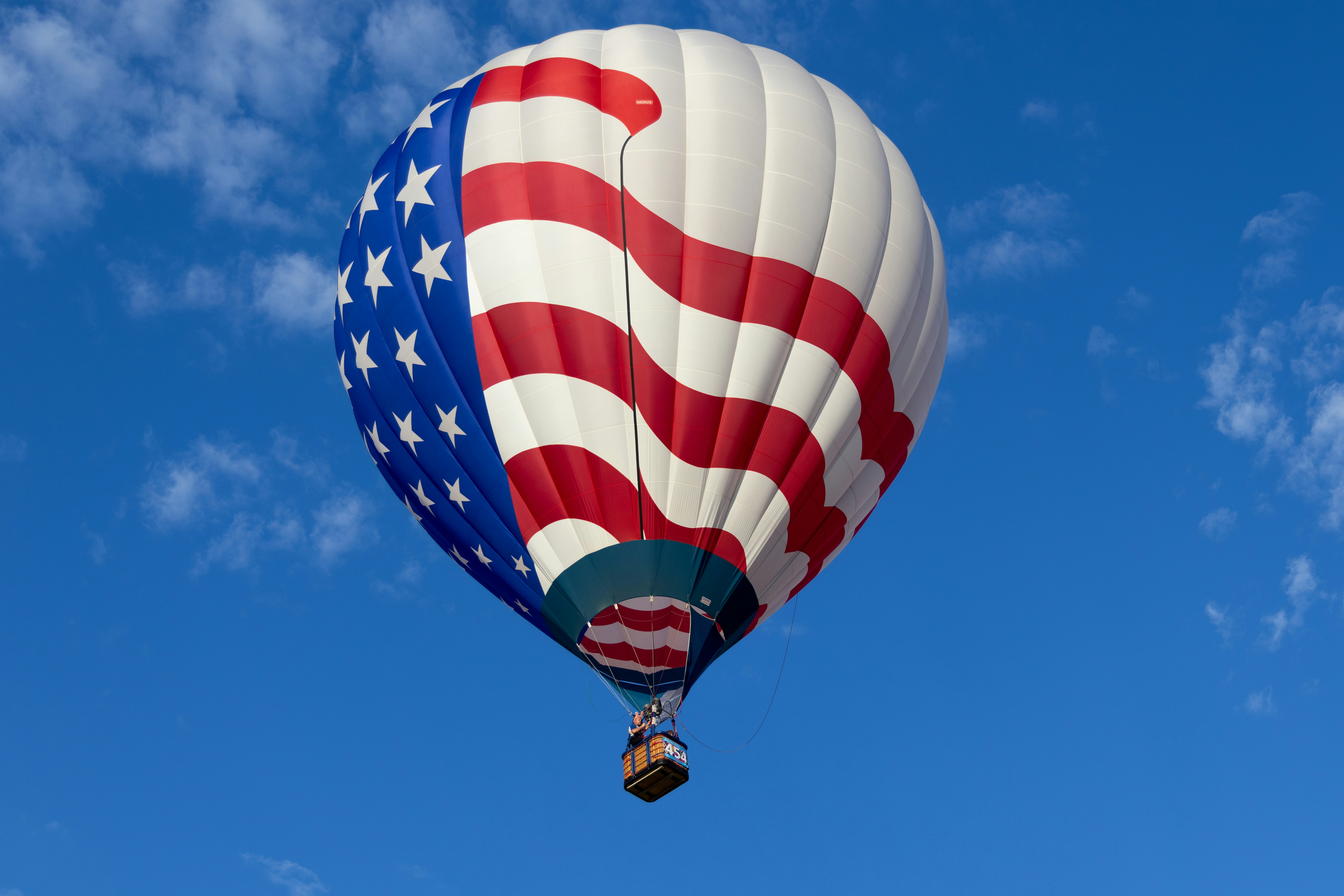 Hot air balloon with American flag design