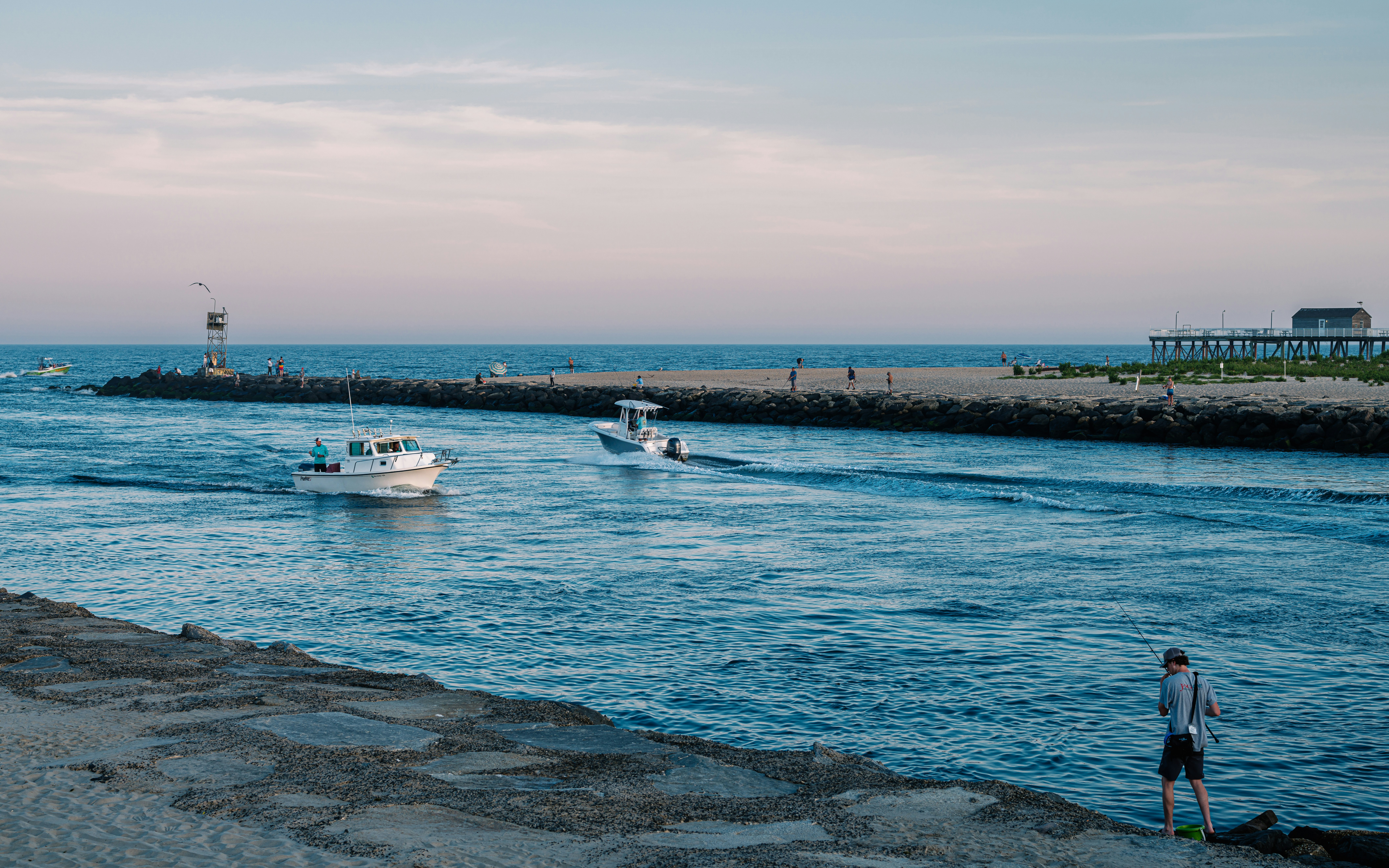 A body of water with boats in it
