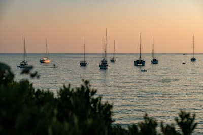 Sunset boat Mediterranean