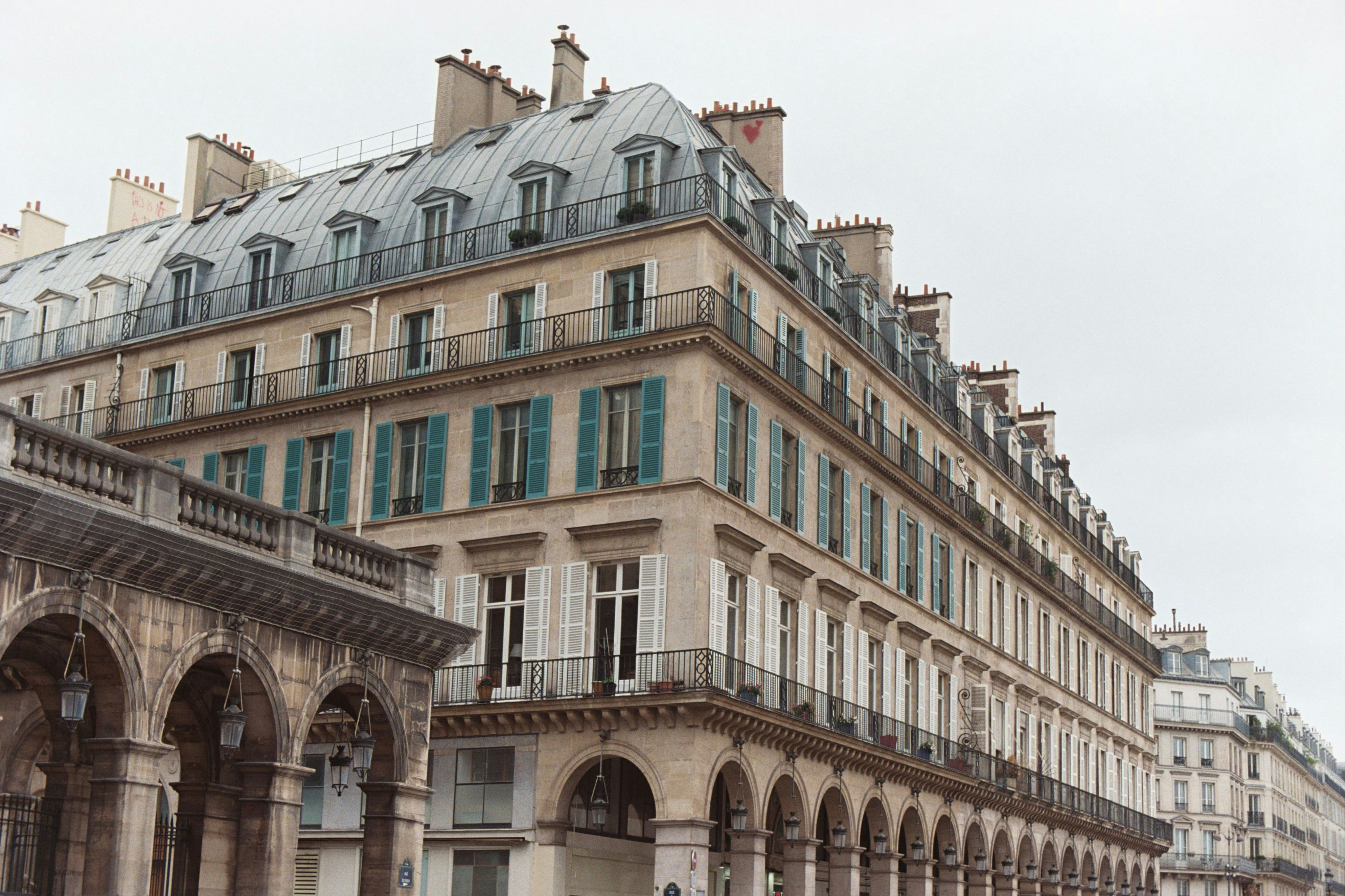 A large building with a clock on the front of it