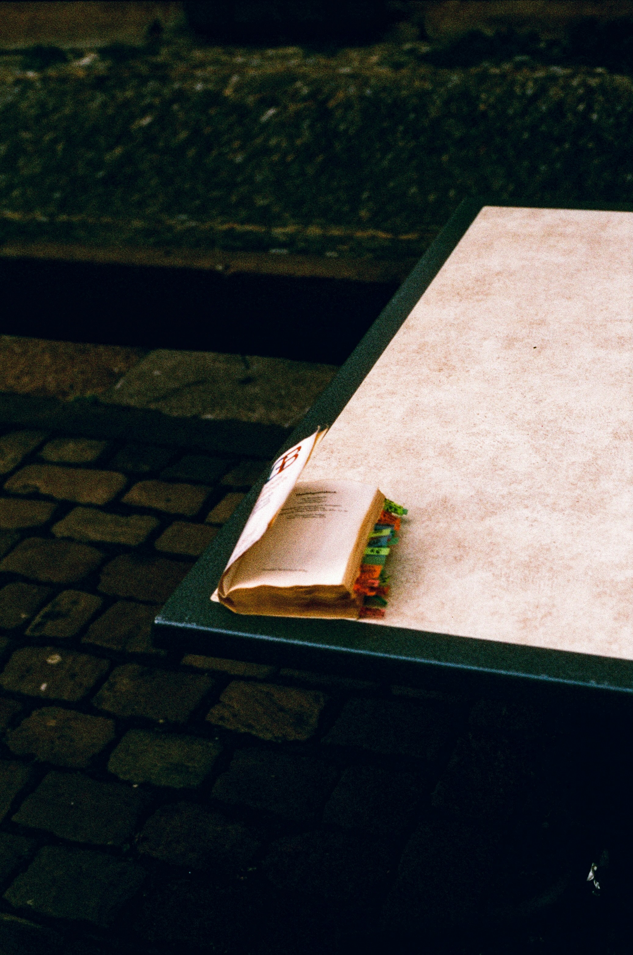 A piece of paper sitting on top of a table