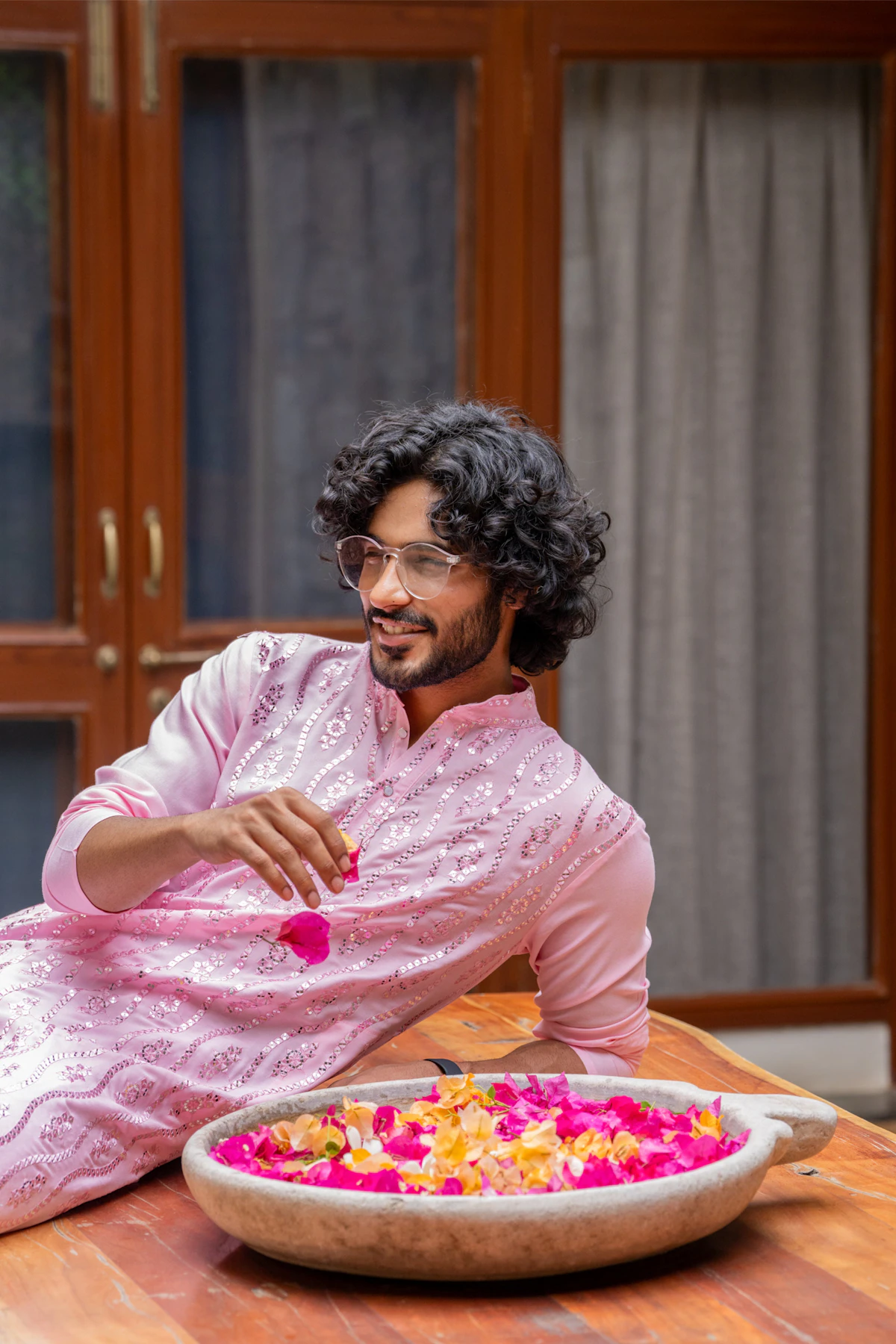 Chikankari Kurta — Blush