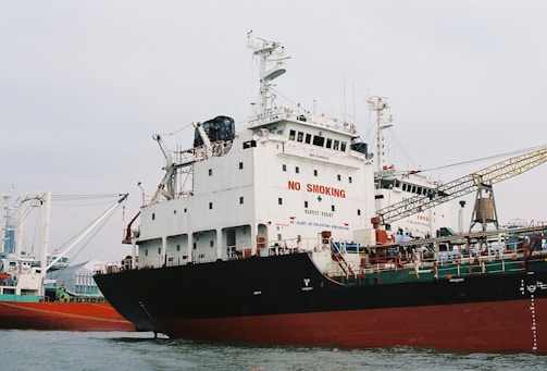 A large boat in a body of water