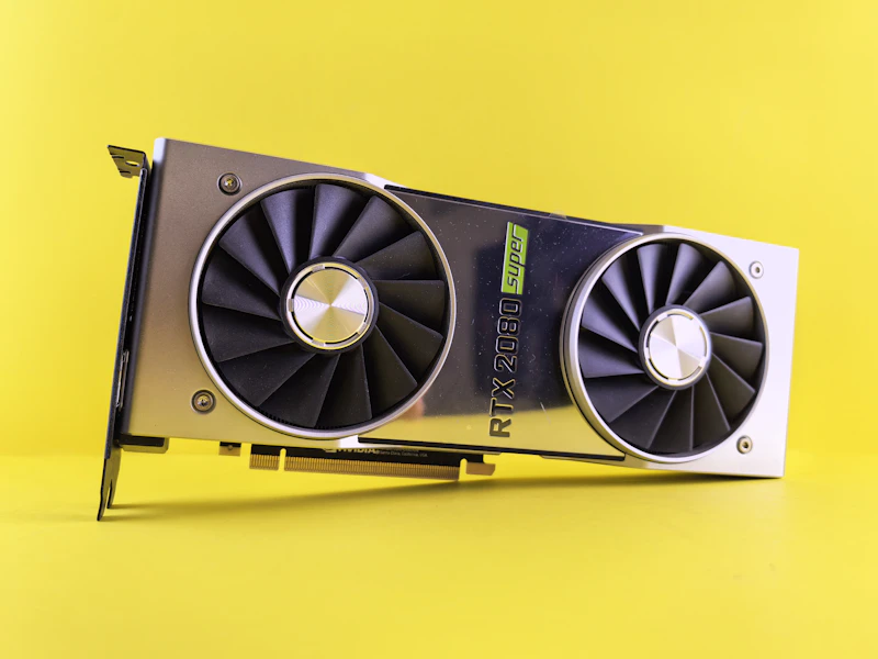 Video card on a yellow background