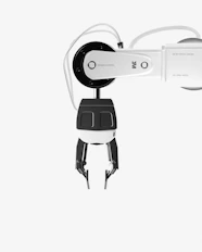 A robot holding a video game controller in its hands