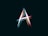 The letter a is made up of bright lines