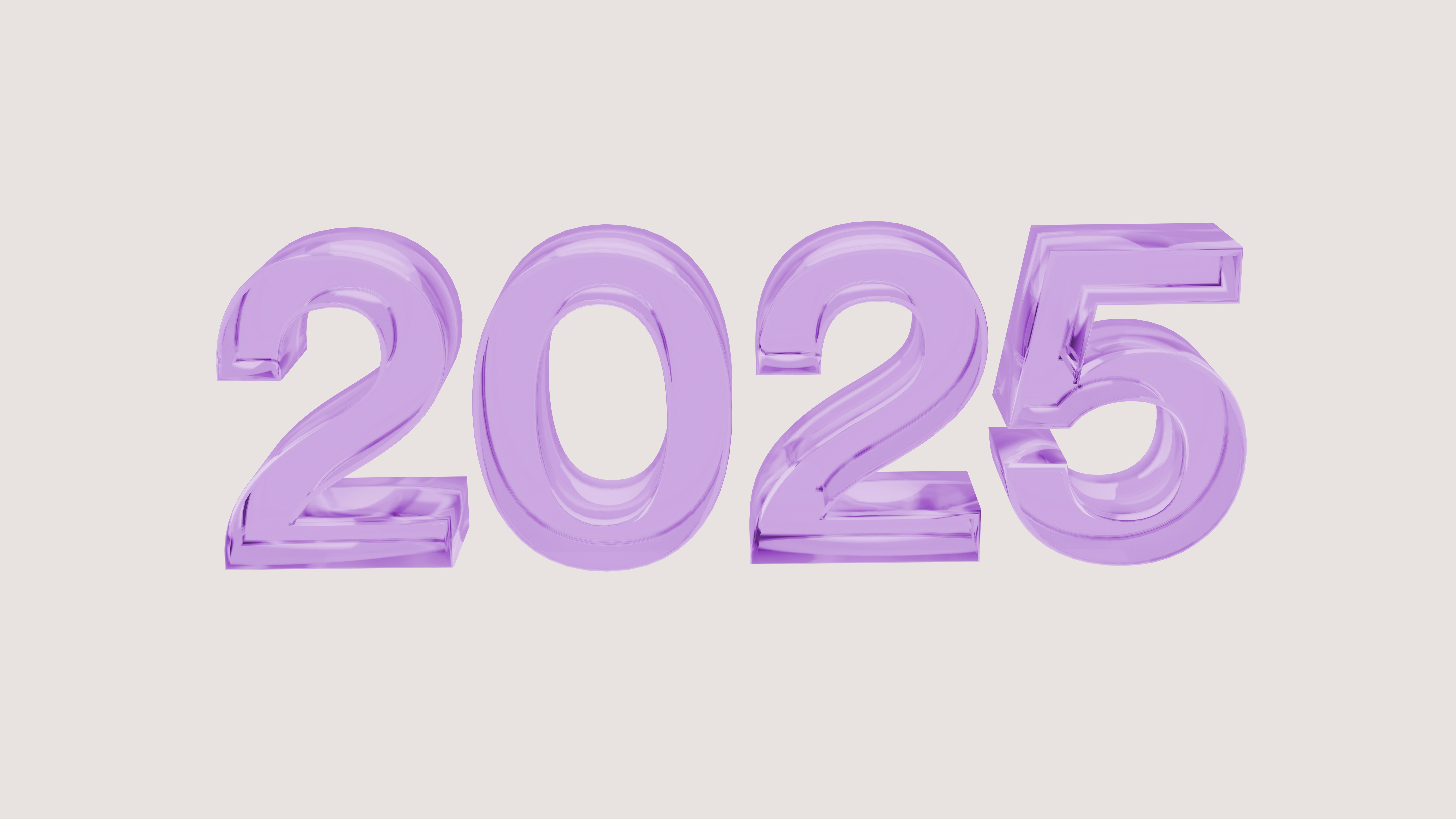 2025 Text, Purple Color. 3D Object Designed With Blender, 8K Resolution, Cycles.