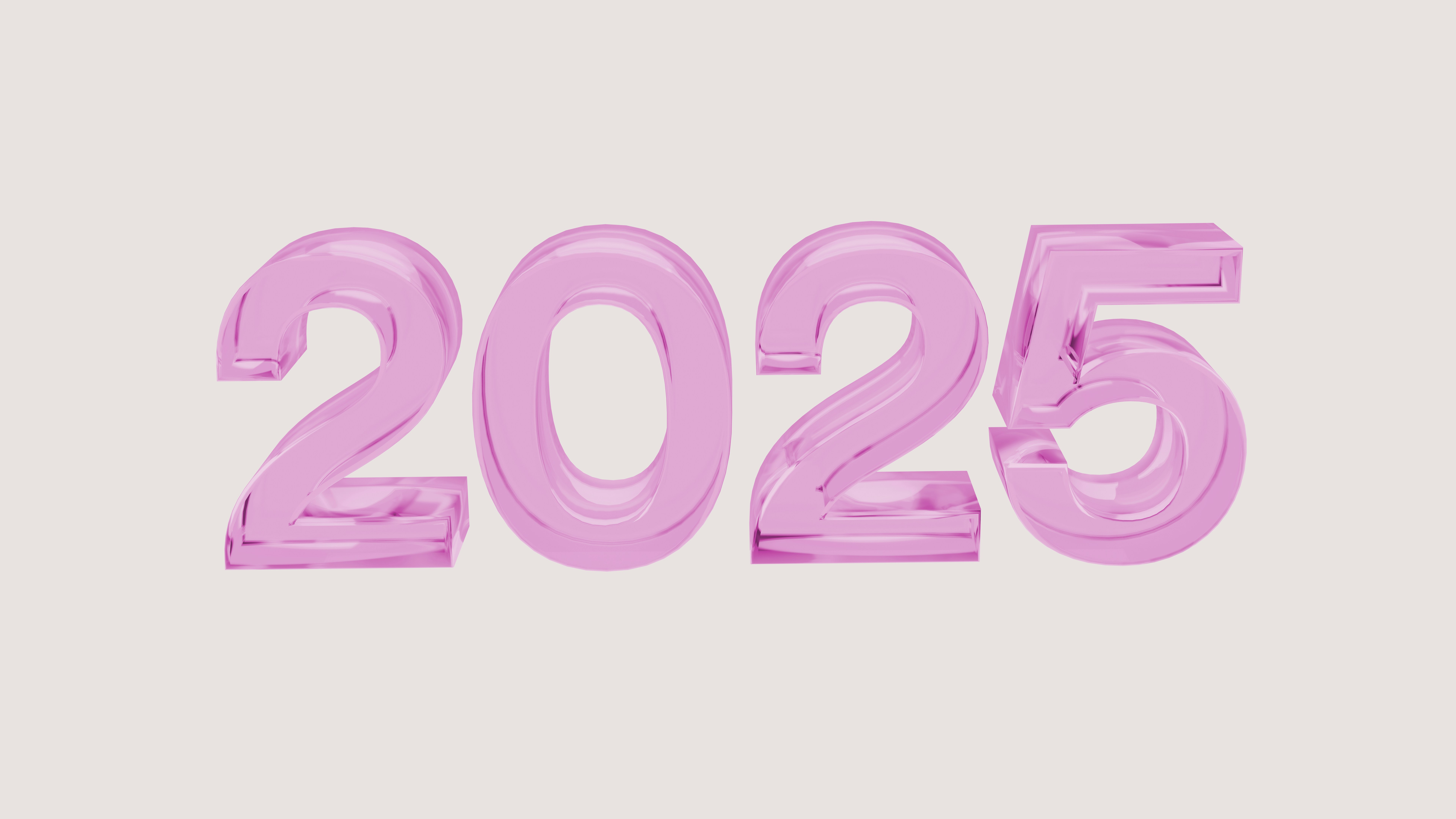 2025 Text, Pink Color. 3D Object Designed With Blender, 8K Resolution, Cycles.