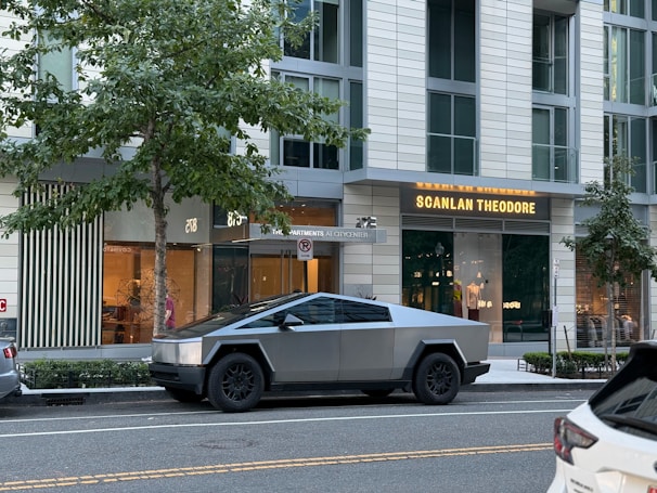 A car is parked on the side of the street