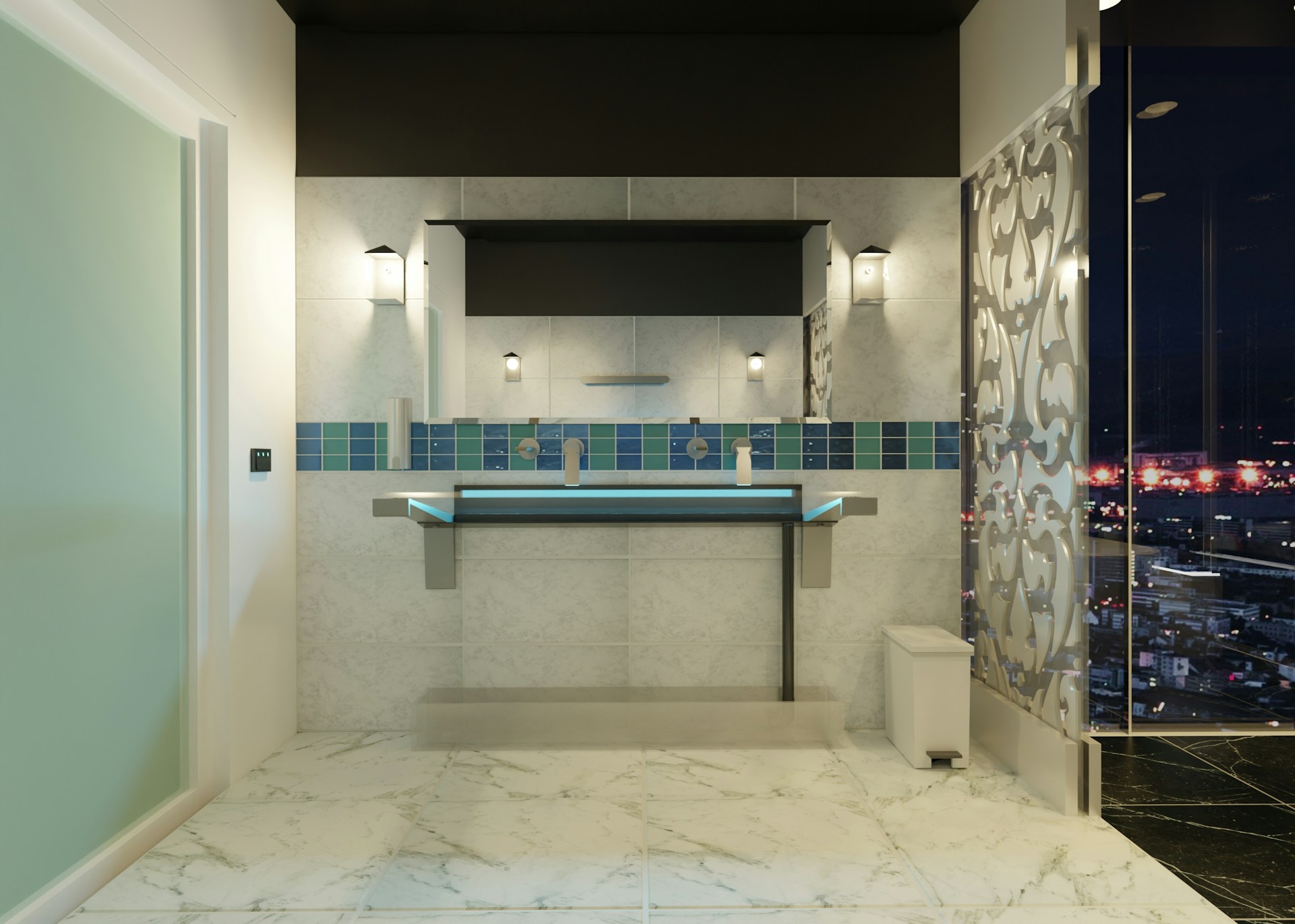 A bathroom with a toilet and a sink