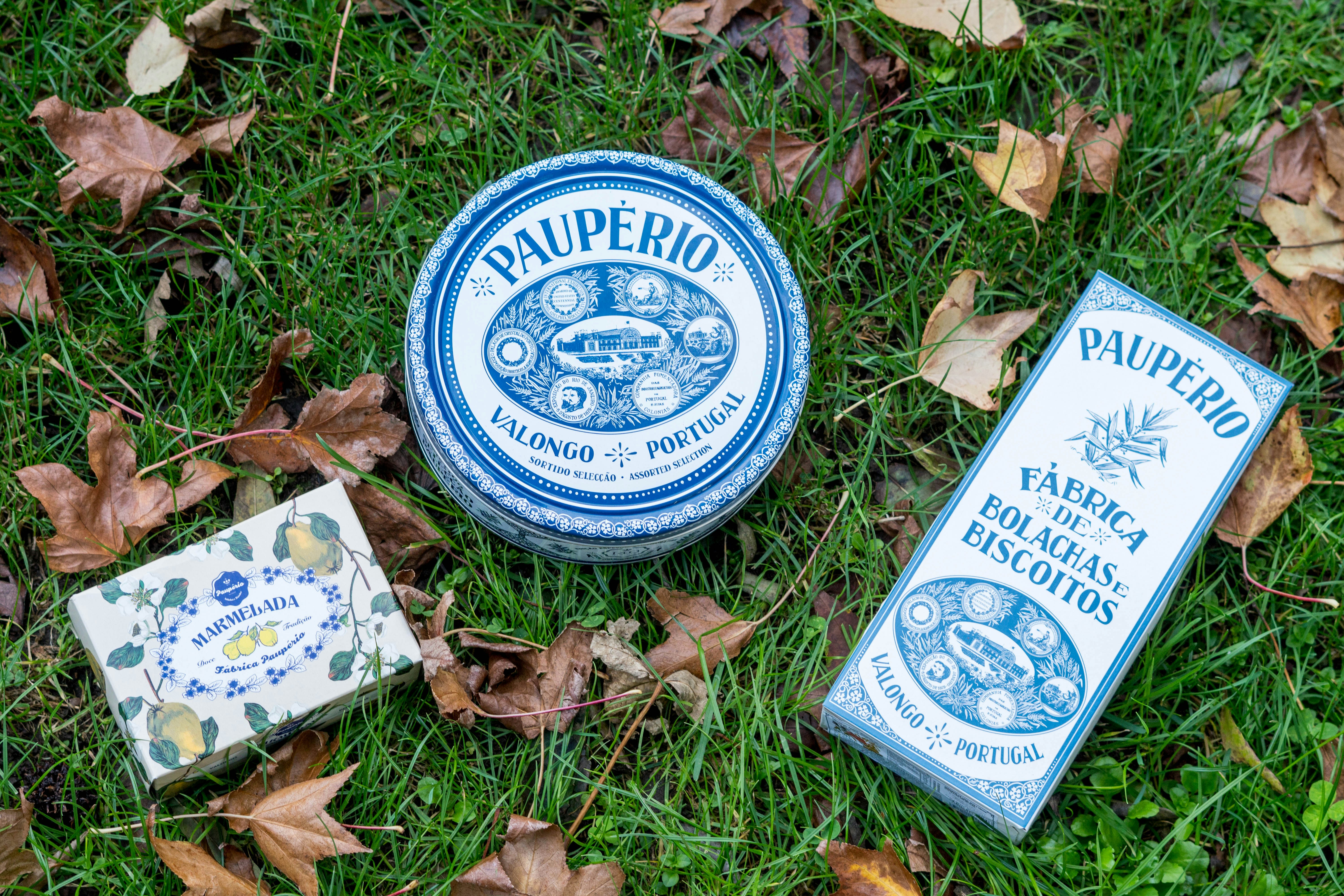A couple of soaps sitting on top of a lush green field