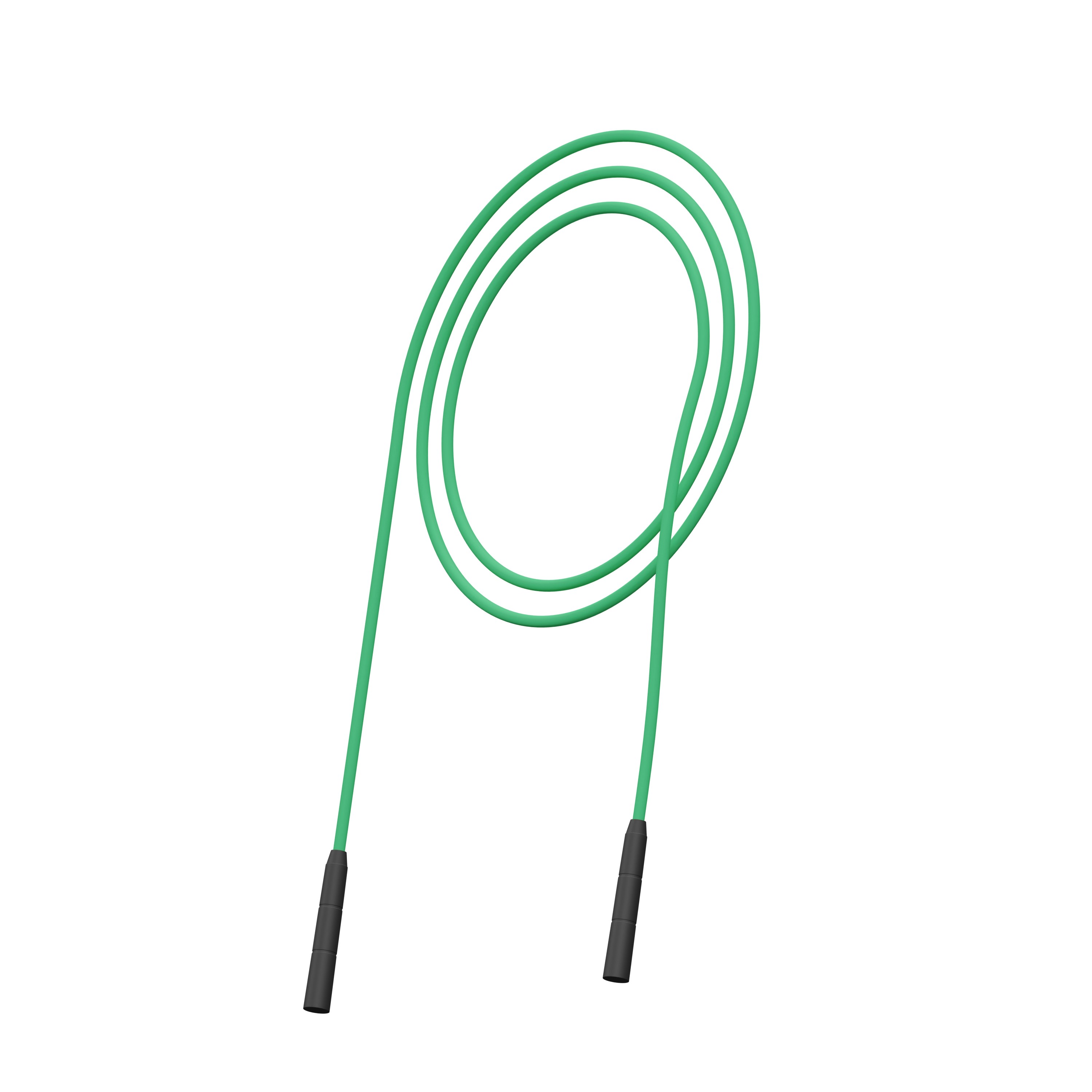 Speed jump rope with metal handles on white background