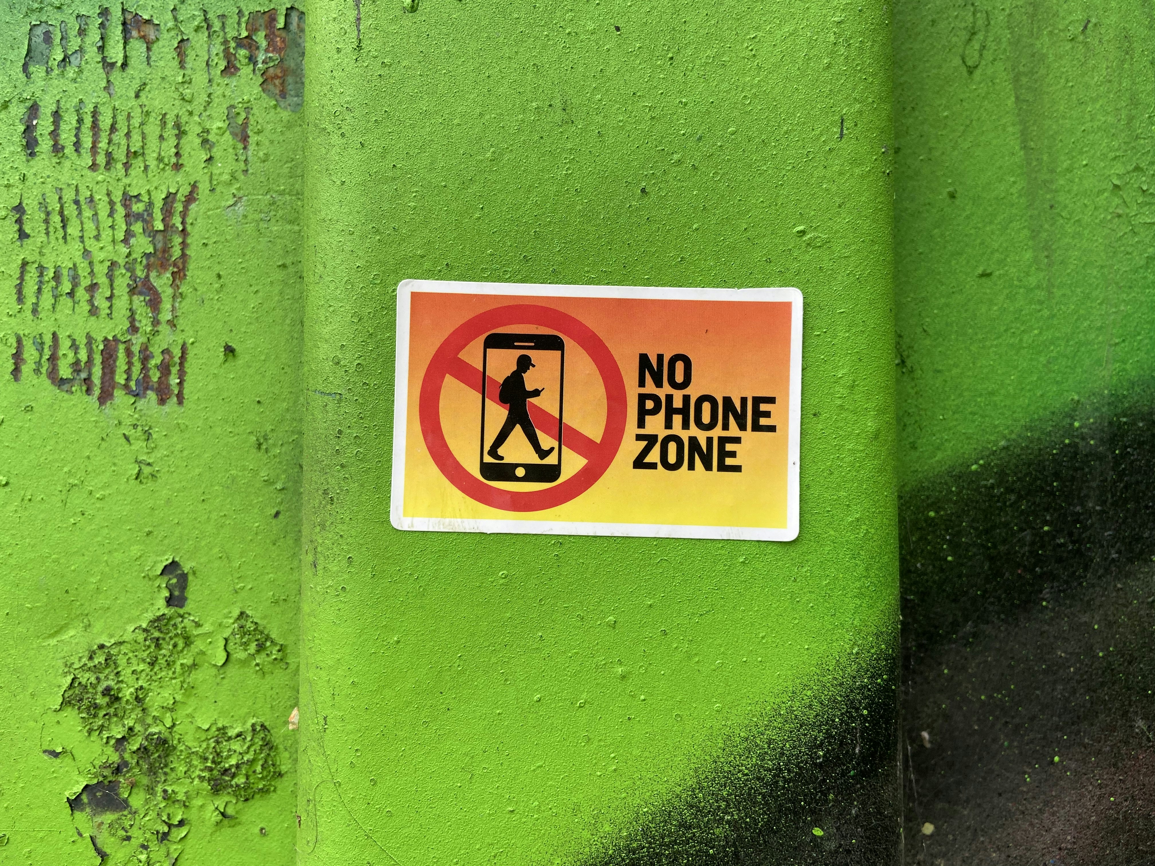 No Phone Zone warning