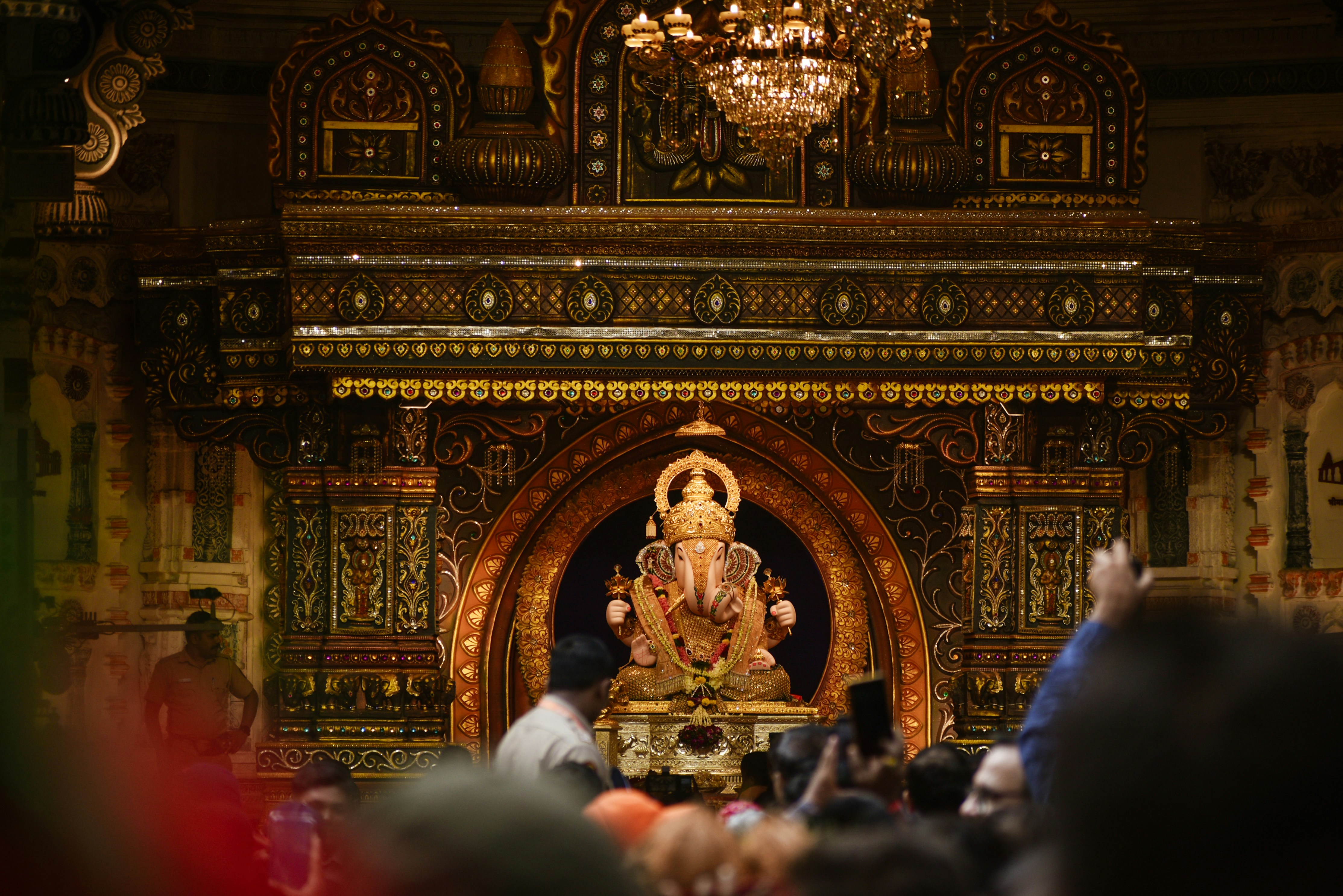 A large group of people in a church