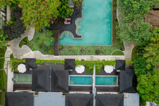 Resort pool aerial view