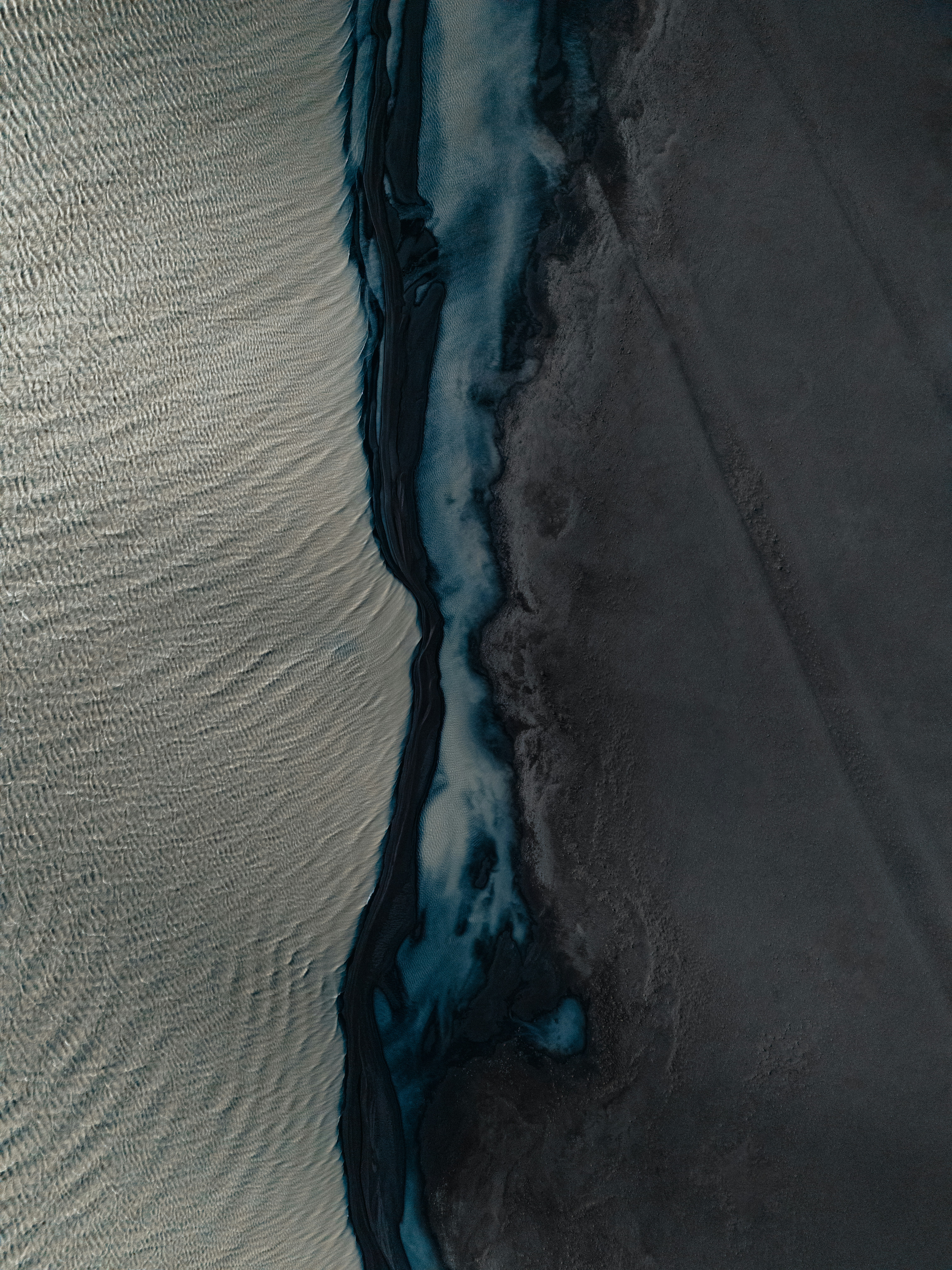 An aerial view of a body of water