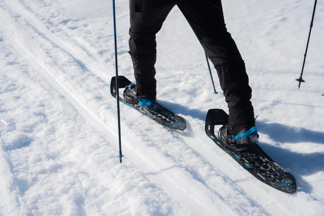 Skiër op een besneeuwde helling