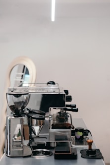 A coffee machine sitting on top of a counter