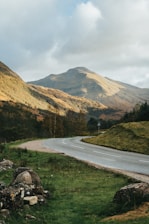 A road in the middle of a mountain range
