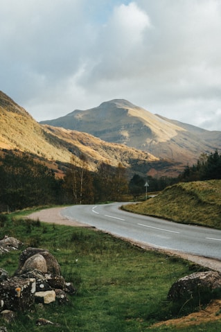 A road in the middle of a mountain range