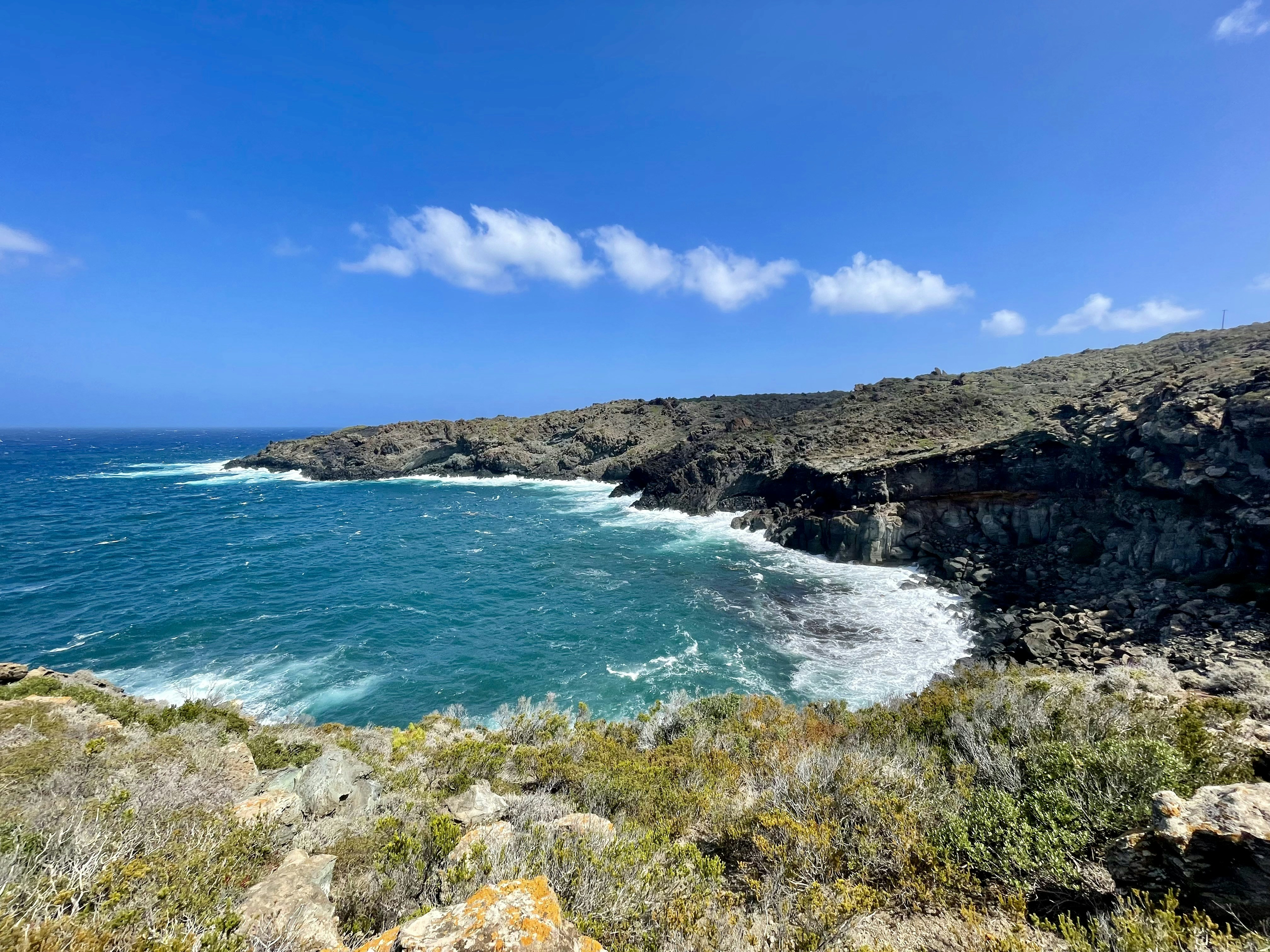 A view of a body of water from a cliff