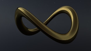 A gold object with a black background