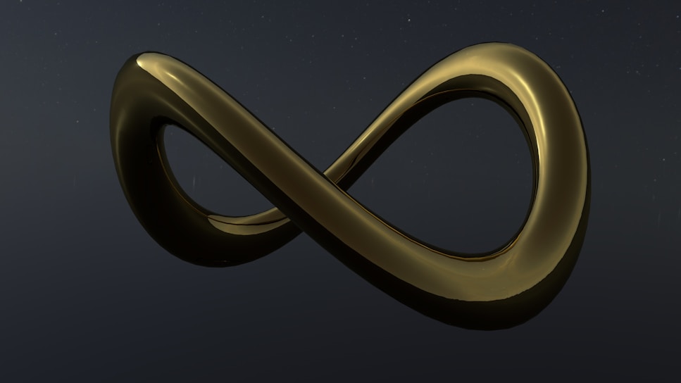 A gold object with a black background