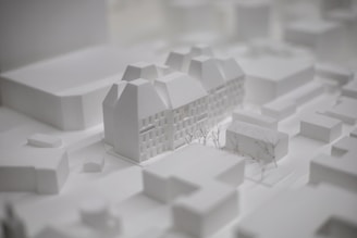 A close up of a model of a city