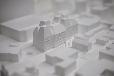 A close up of a model of a city