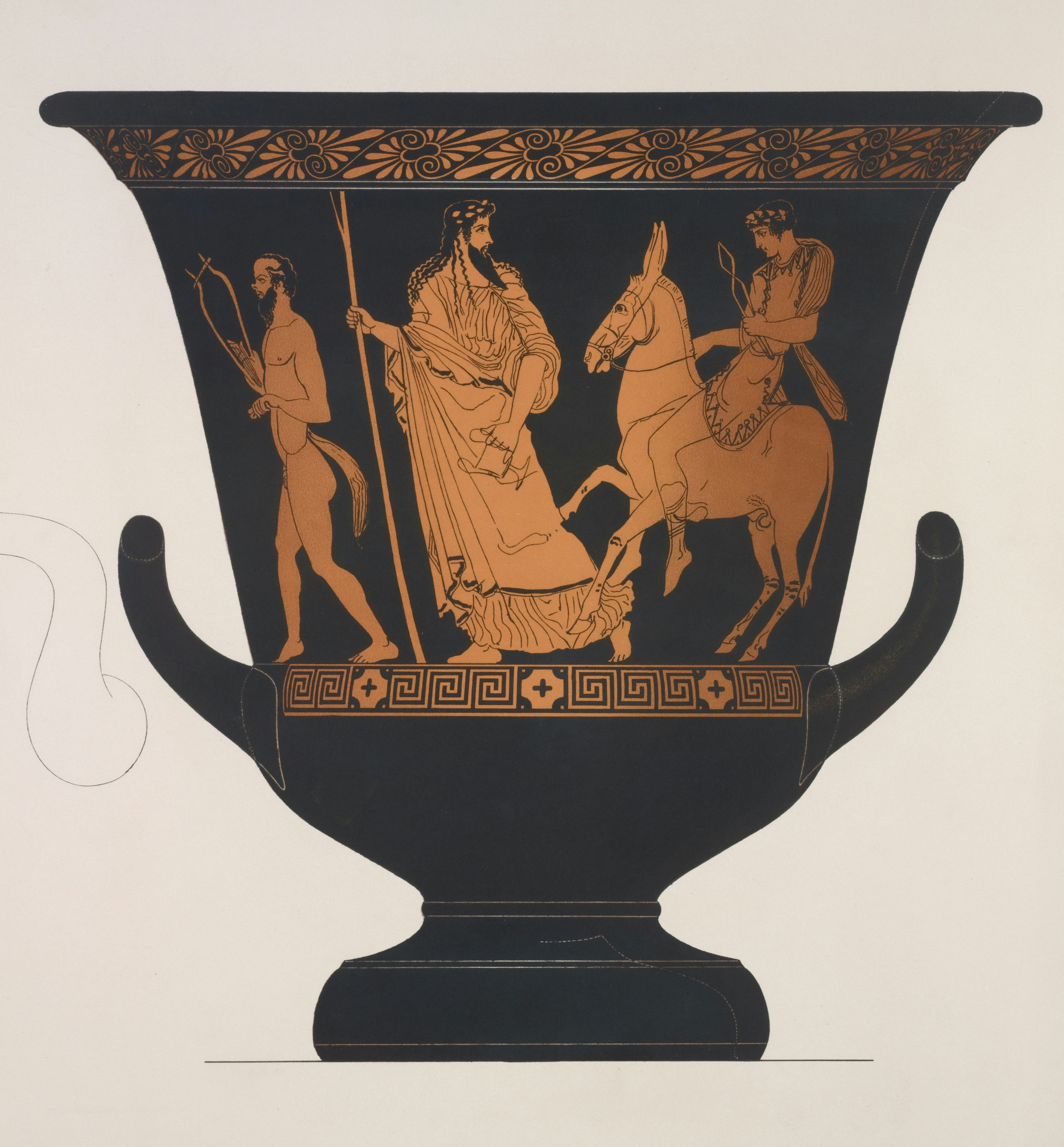 An ancient Greek vase depicting the story of Narcissus