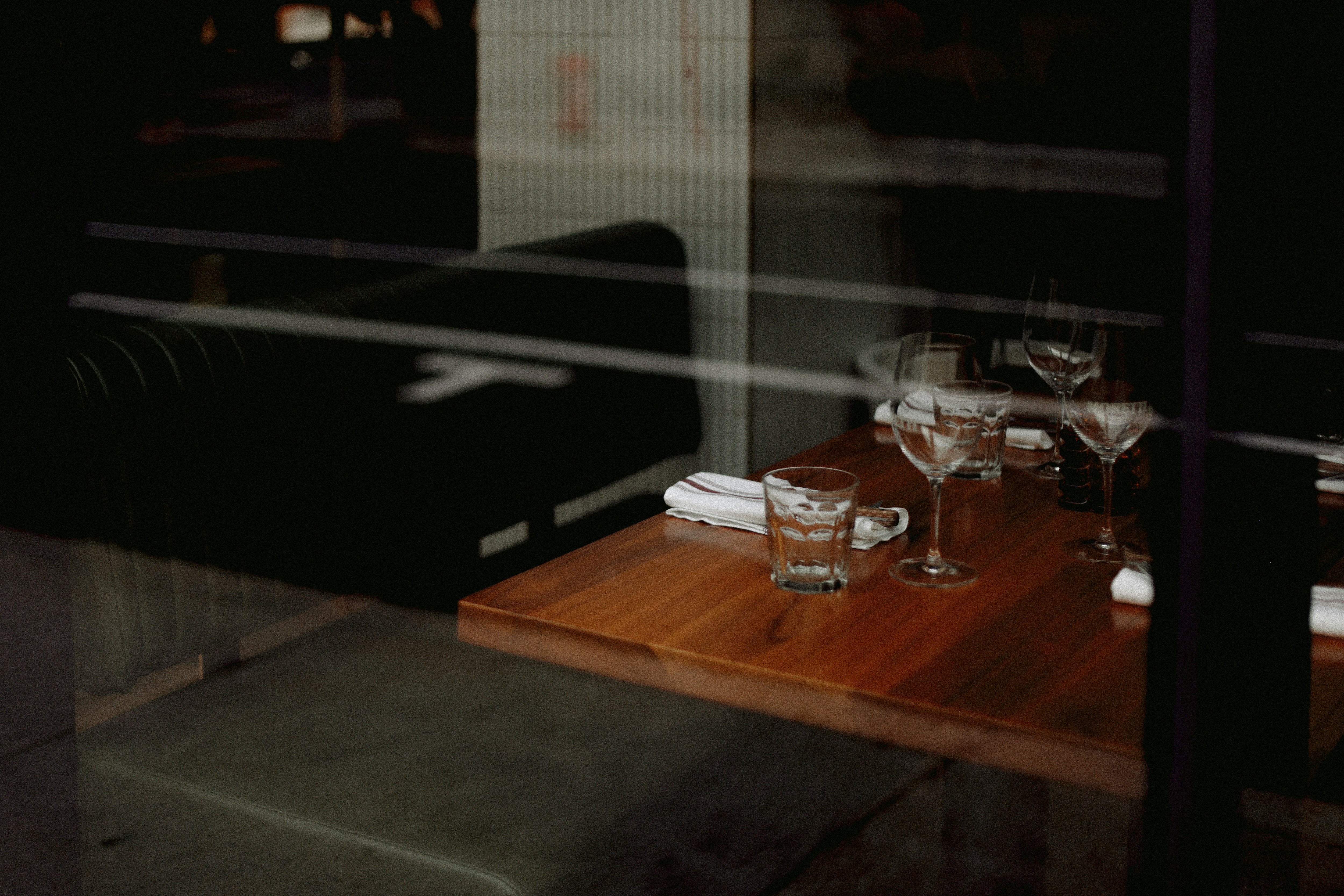 Elegant dining area with set tables.