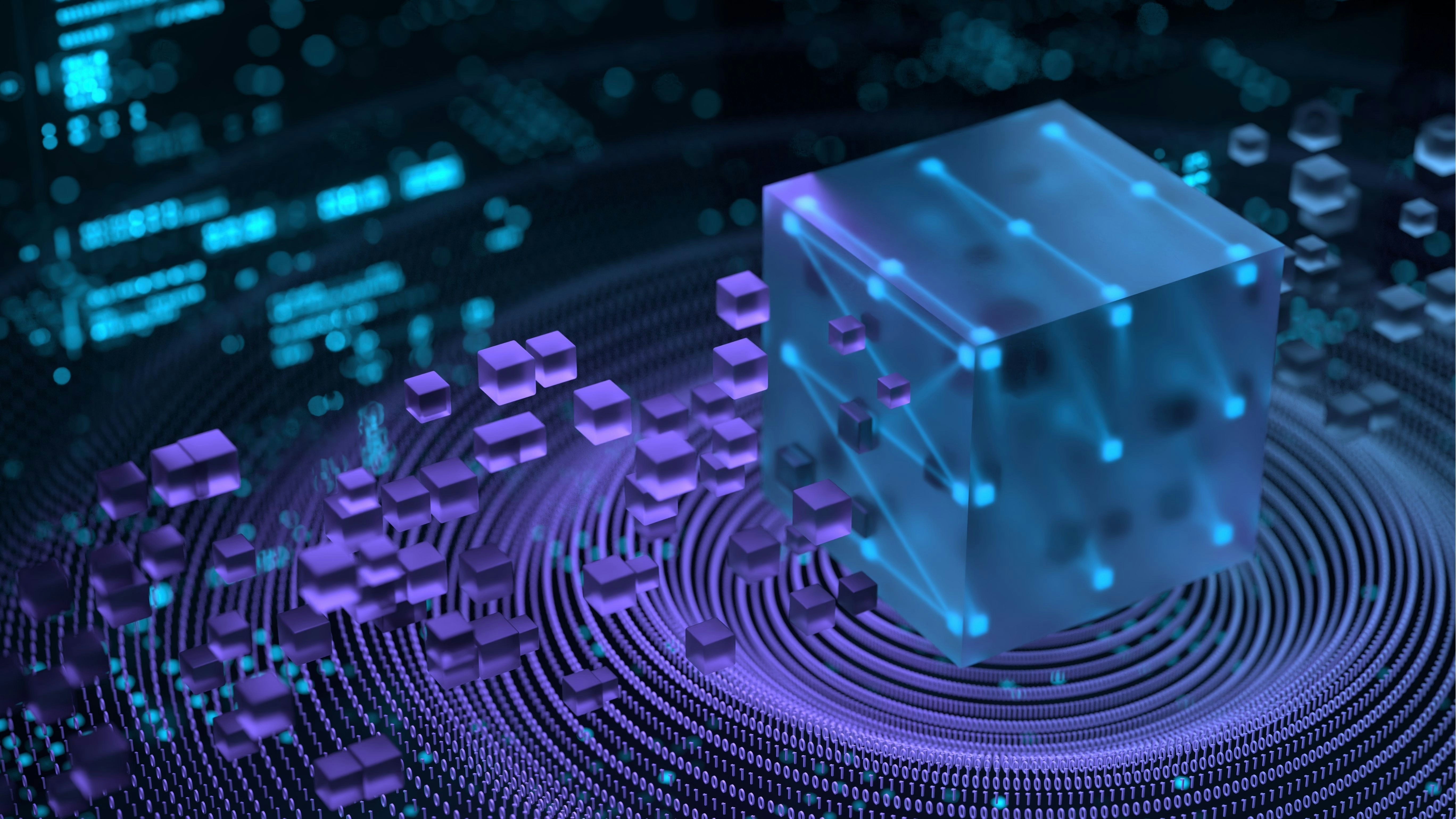 Futuristic digital network visualization showing interconnected nodes and data flows representing the future of distributed systems architecture