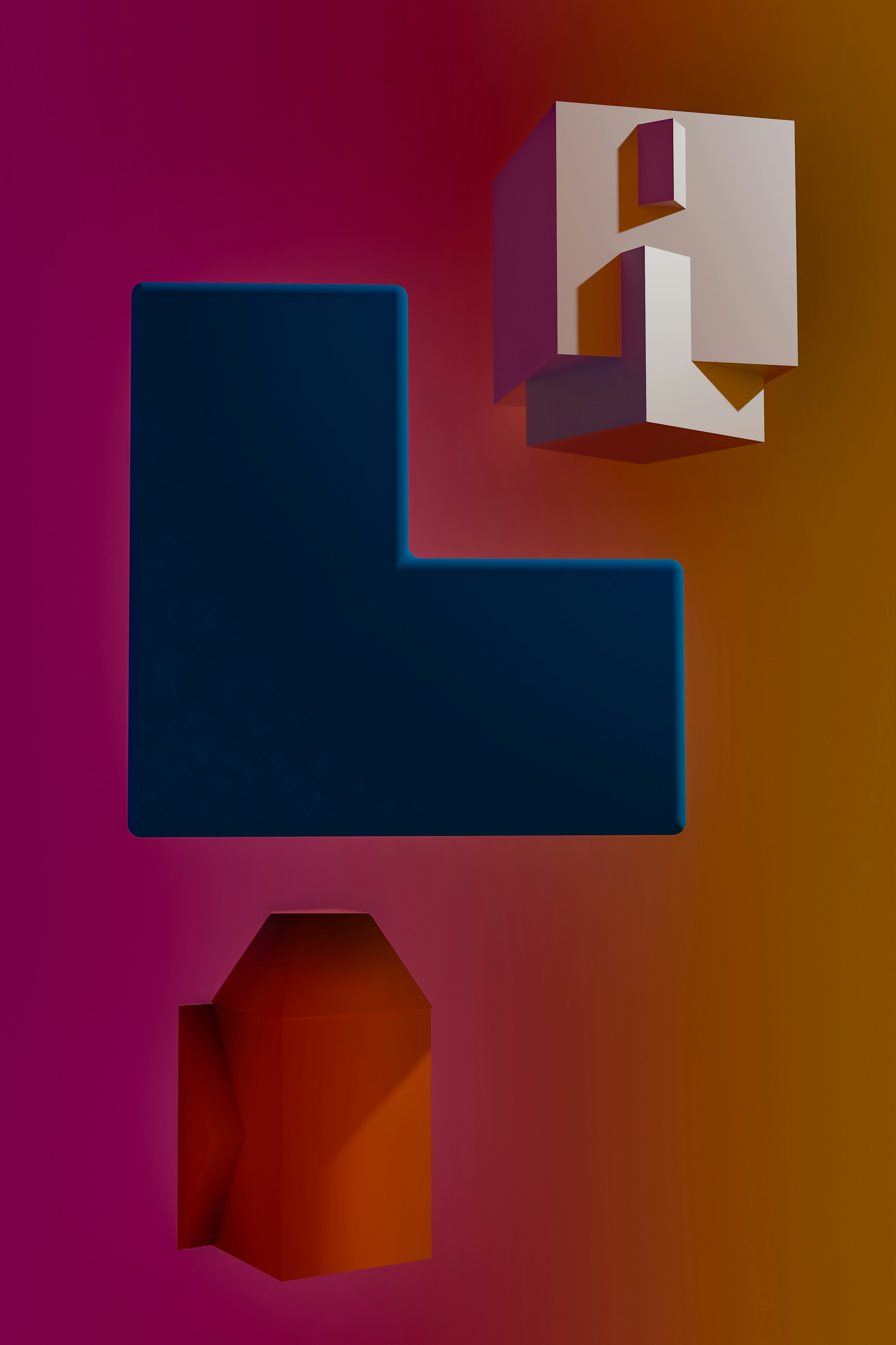 A computer generated image of a number of objects