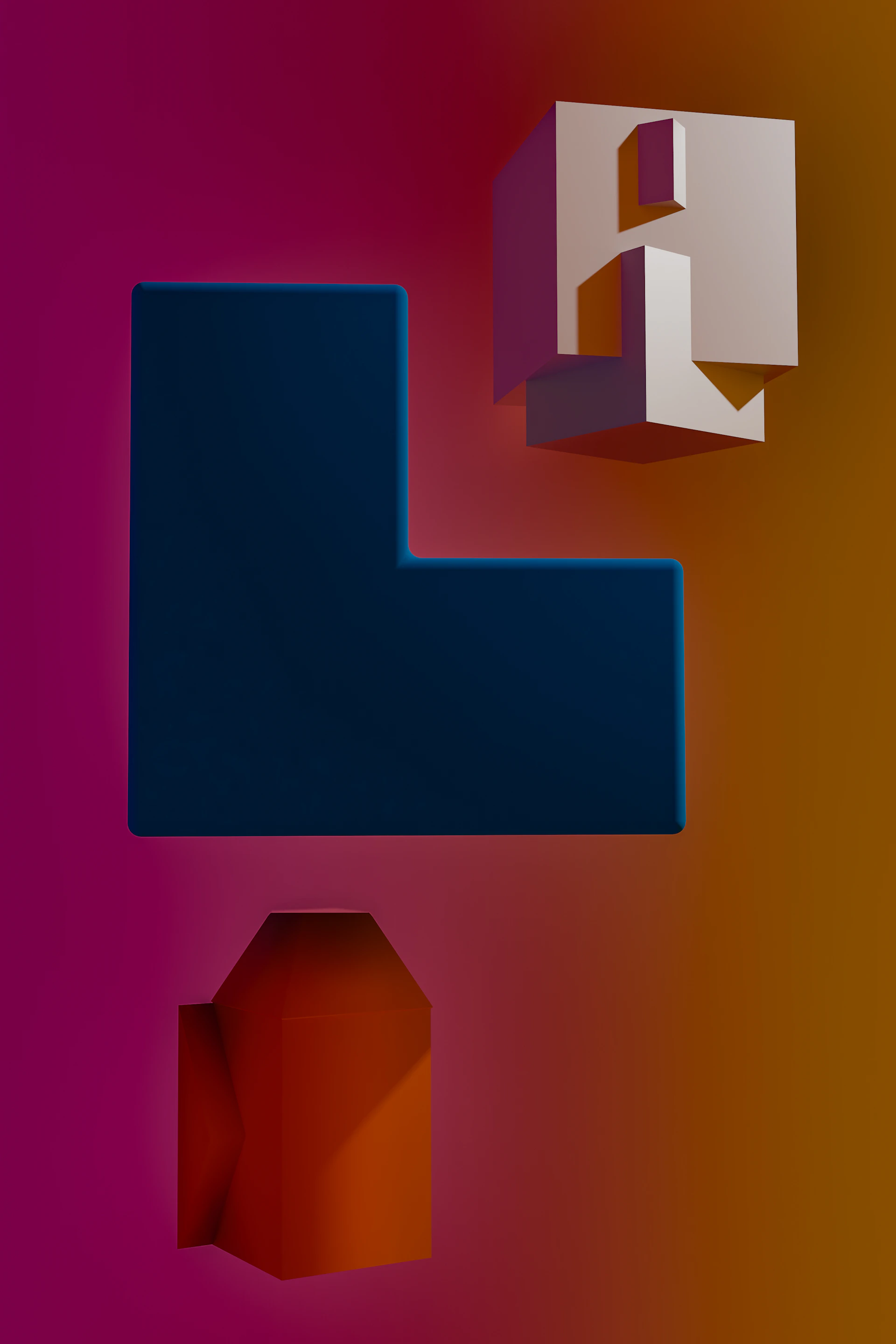 A computer generated image of a number of objects