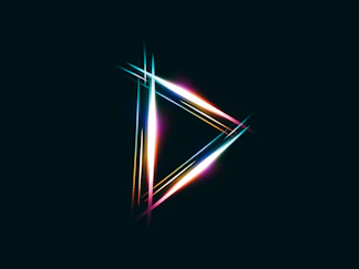 A triangle shaped object on a black background