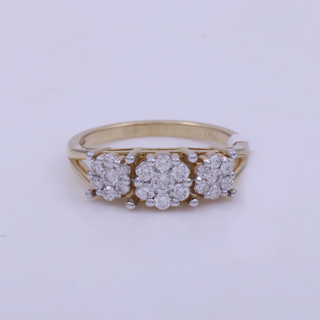 Atria three-stone diamond engagement ring