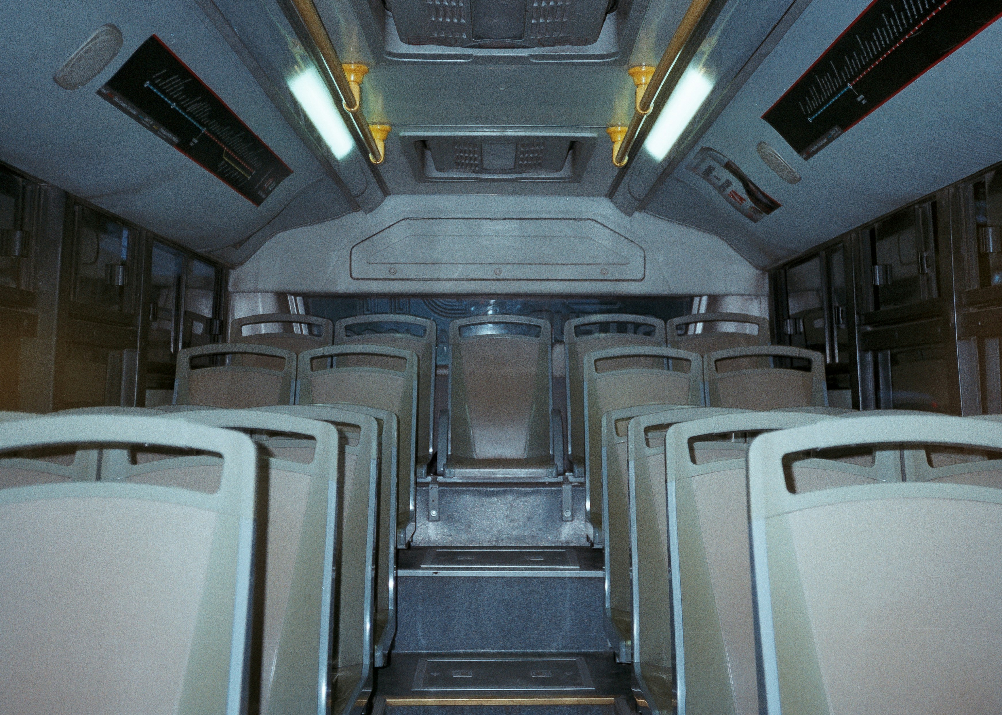 Spacecraft interior with airplane-style seating